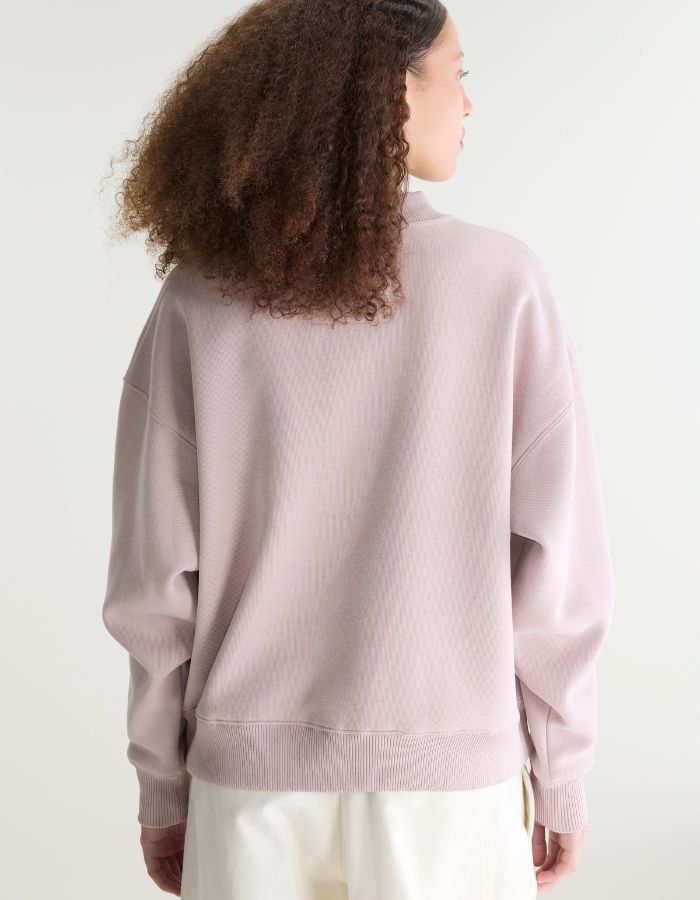 Sweatshirt Temi Glycine rose poudré à col rond pour femme Bellerose
