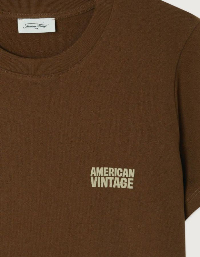 T-shirt femme Ykobow American Vintage Moka logo