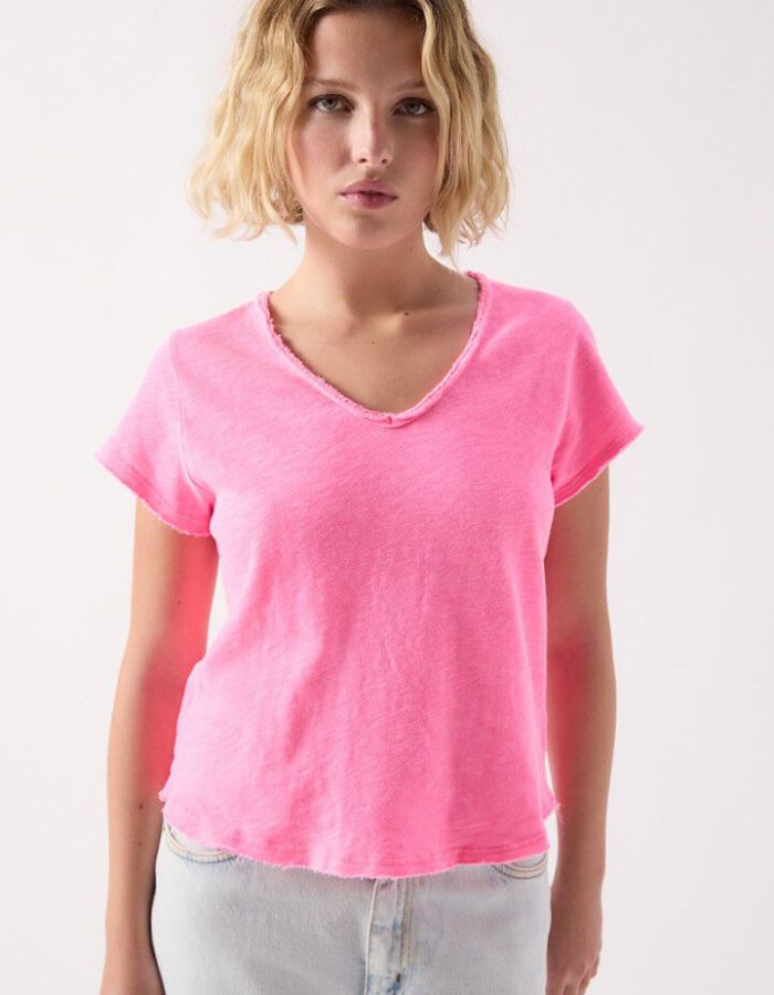 T-shirt femme Sonoma Pink Acid Fluo American Vintage 