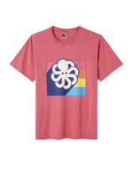 T-shirt classique en coton bio blanc pour homme avec logo 3D rouge imprimé sur la poitrine et col rond, modèle Classic 3D Colors Red F/O de la marque Jonsen Island