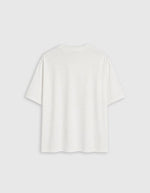Dos du T-shirt confort unisexe en coton lourd blanc avec col rond et patch cœur en feutrine sur la poitrine, modèle Heritage Tee couleur White de la marque Sweet Pants.