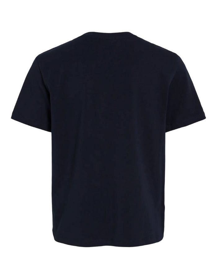 Dos du t-shirt Nora Vila bleu marine en jersey de coton biologique, coupe droite à manches courtes.