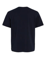 Dos du t-shirt Nora Vila bleu marine en jersey de coton biologique, coupe droite à manches courtes.