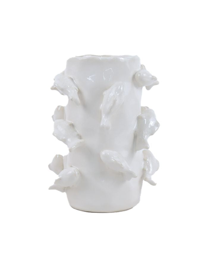 Vase Céramique Poisson Blanc