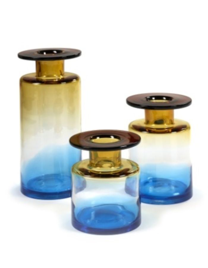 Vase M Blue Amber Wind & Fire