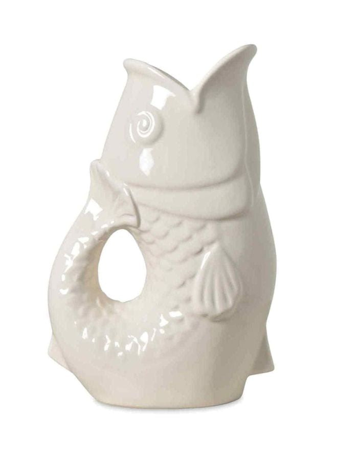 Vase Pichet Poisson Blanc Cassé