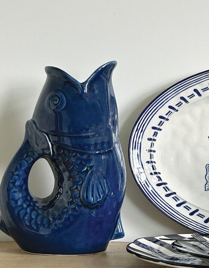 Vase Pichet Poisson Bleu