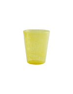 Verre en Plexi Jaune Memento Synth, incassable, avec bulles d'air délicates imitant le verre soufflé.