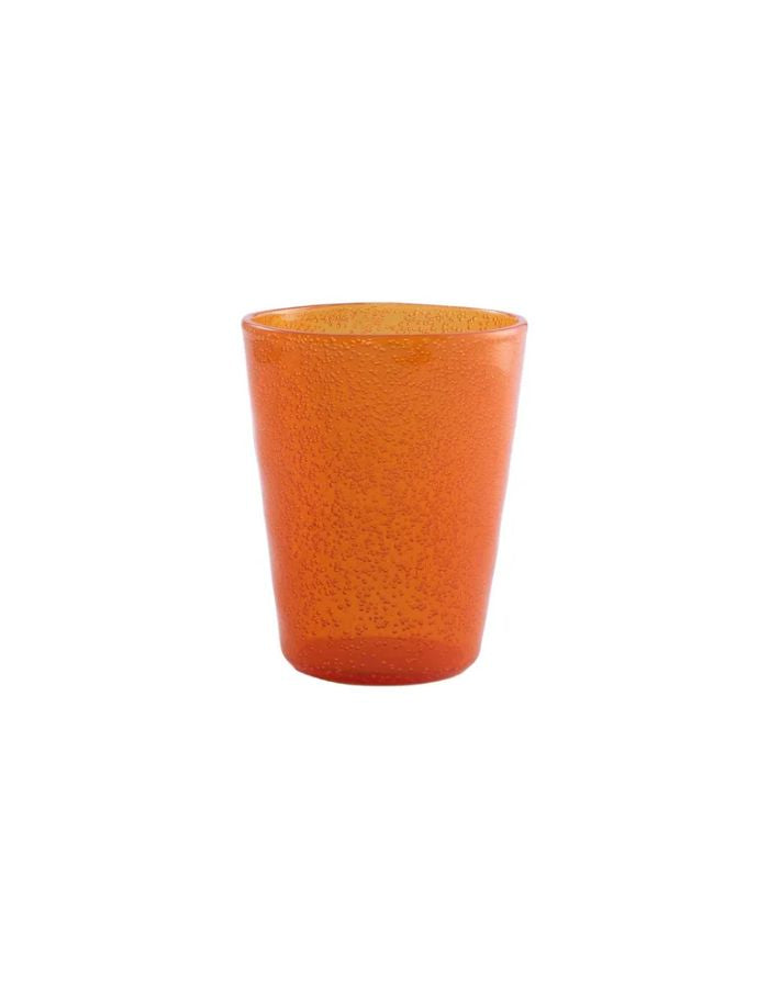 Verre en plexi orange mandarine Memento Synth avec bulles d'air, incassable.