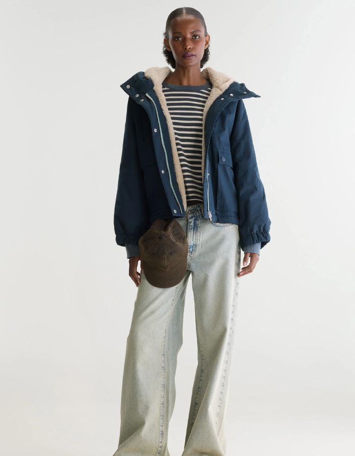 Veste Jenna America bleu marine à capuche pour femme Bellerose