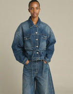 Veste en jean ceinturée Lys bleu délavé Soeur