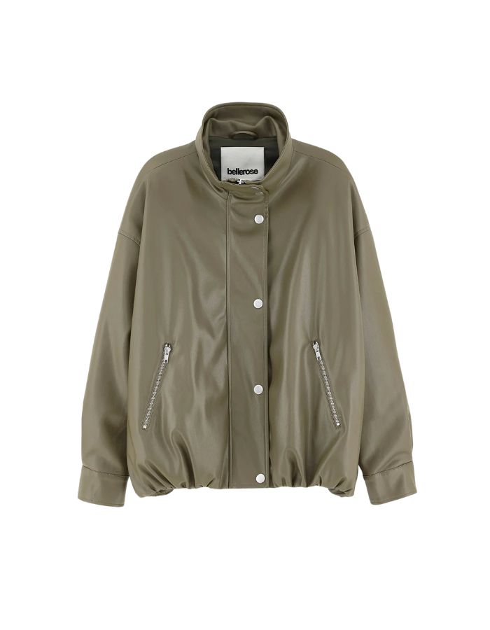 Veste femme Jellis Dusty Olive en similicuir Bellerose