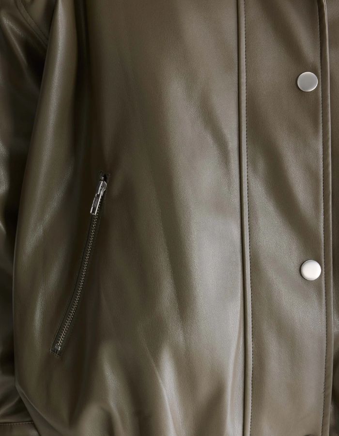 Veste femme Jellis Dusty Olive en similicuir Bellerose