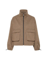 Veste courte Esolu Brown Check pied-de-poule – ICHI