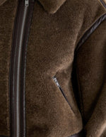 Veste courte Eagle Dark Roast effet peau lainée marron Bellerose