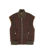 Veste sans manches réversible Haalo léopard et teddy beige Bellerose