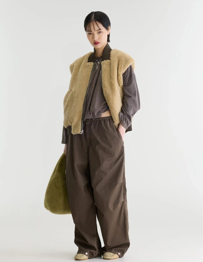 Veste sans manches réversible Haalo léopard et teddy beige Bellerose
