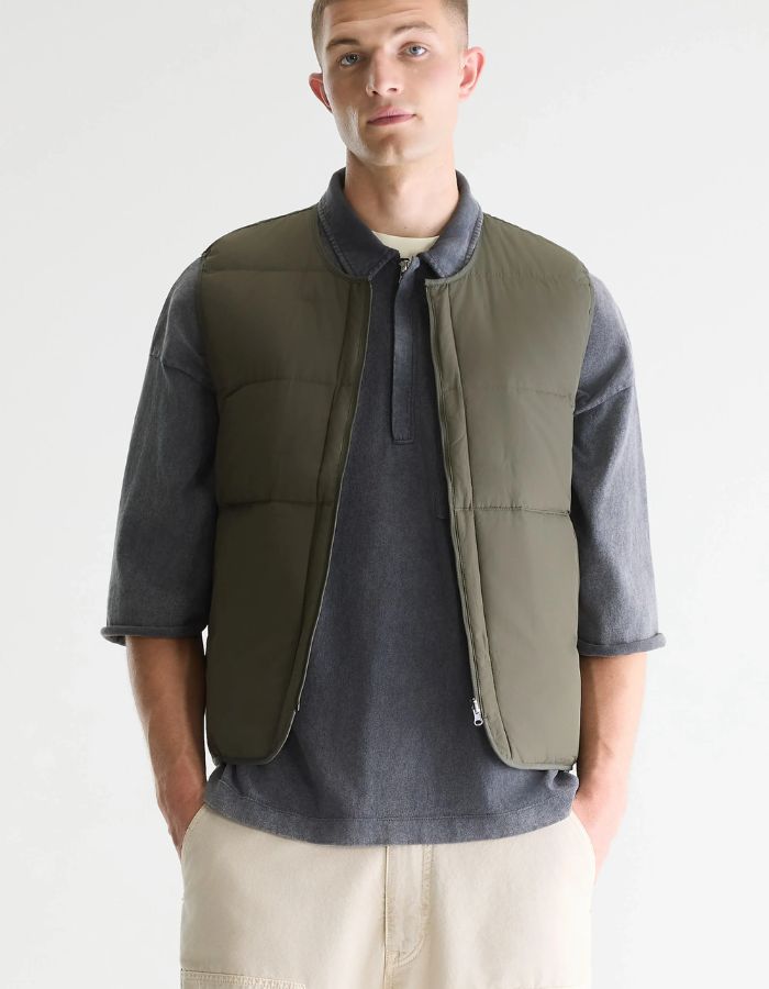 Veste sans manches homme Hoch Dark Olive matelassée Bellerose