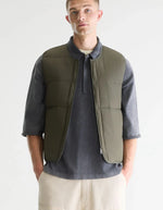 Veste sans manches homme Hoch Dark Olive matelassée Bellerose