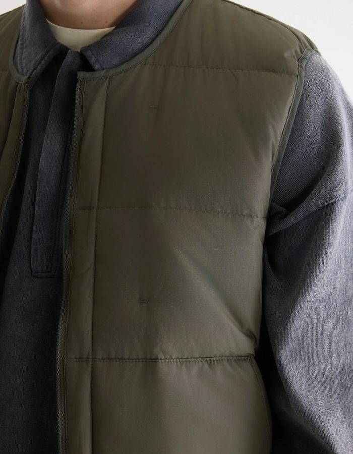 Veste sans manches homme Hoch Dark Olive matelassée Bellerose