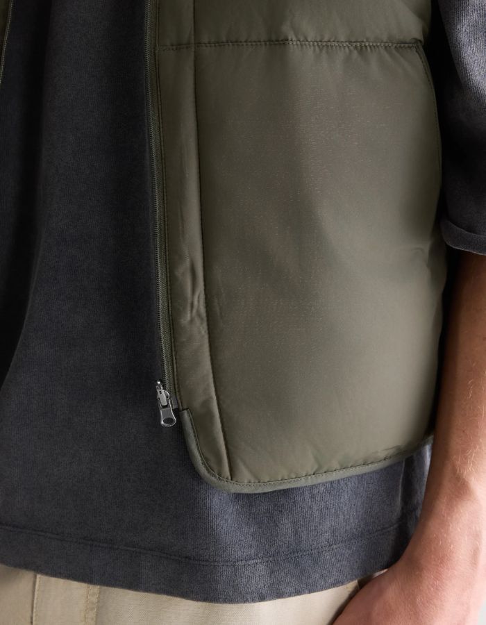 Veste sans manches homme Hoch Dark Olive matelassée Bellerose