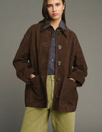 Veste Vincenzo Ébène en croûte de cuir Soeur