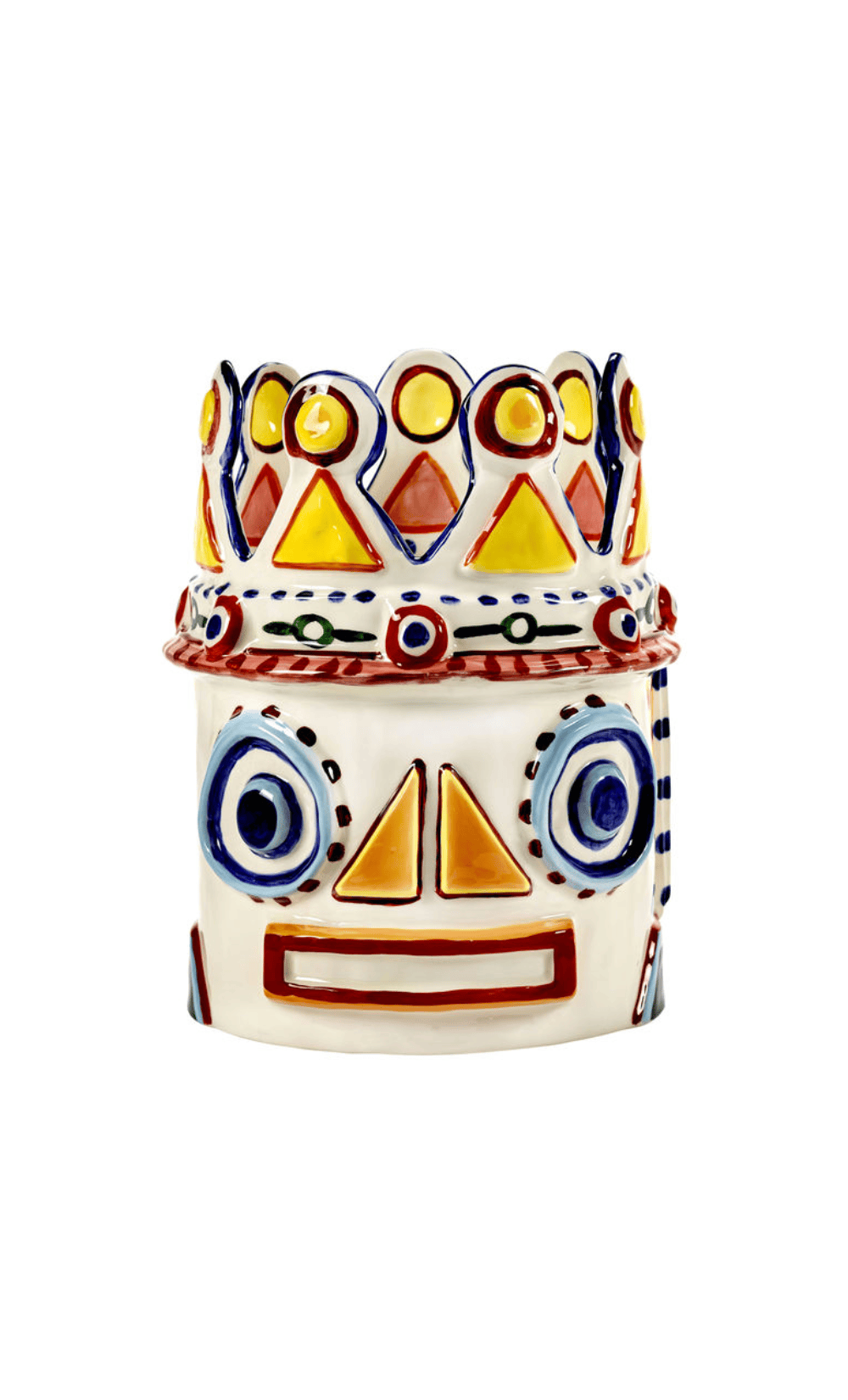 Vase 02 Mix Sicily Ottolenghi en grès peint à la main, motifs colorés géométriques.