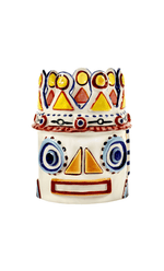 Vase 02 Mix Sicily Ottolenghi en grès peint à la main, motifs colorés géométriques.